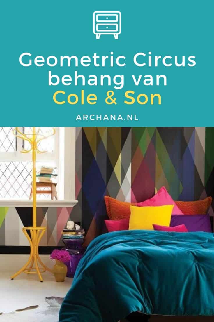 Geometric Circus behang van Cole & Son. Circus is a striking large-scale wallpaper panel of overlapping multi-coloured harlequins. Panels can be repeated around a room for an immersive, kaleidoscope of colour or used singularly as a feature. - ARCHANA.NL #wallpaper #coleandson