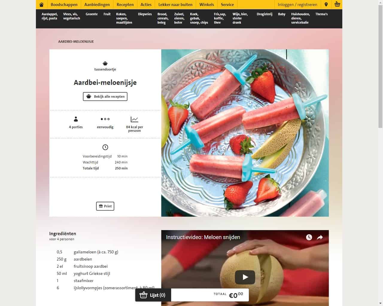 Recept voor aardbei-meloenijsje van Jumbo | Je SEO en afbeeldingen optimaliseren zodat deze gevonden worden in de zoekresultaten van Google - ARCHANA.NL #seo #blogtips