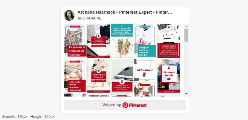 Voeg een Pinterest widget toe aan je blog - 5 tips om je blog social media vriendelijk te maken - ARCHANA.NL #blogtips #bloggen