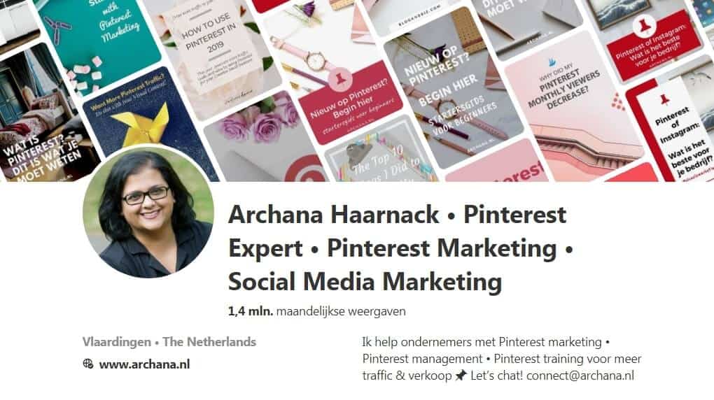 Wil je meer bezoekers op je website? Lees dit: Perfecte Pinterest profiel voor meer traffic naar je website | ARCHANA.NL #pinterestmarketing #pinteresttips