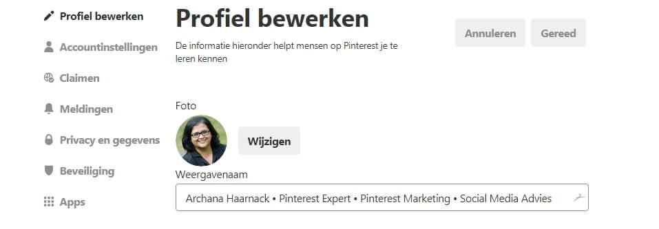 Wil je meer bezoekers op je website? Lees dit: Perfecte Pinterest profiel voor meer traffic naar je website | ARCHANA.NL #pinterestmarketing #pinteresttips