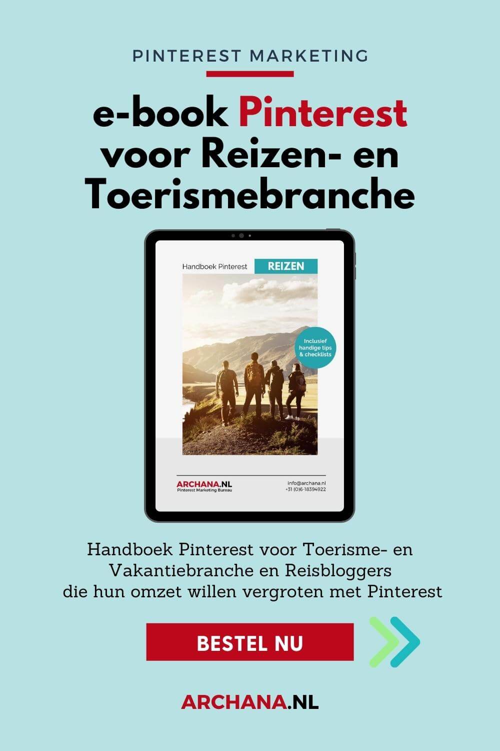 e-book Pinterest voor Reizen- en Toerismebranche - ARCHANA.NL Pinterest Marketing Bureau