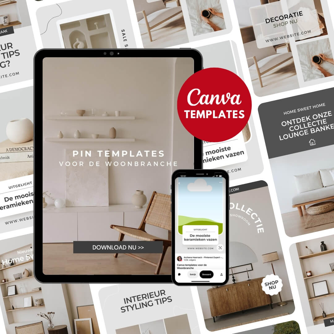 Pinterest templates voor de Woonbranche - Download jouw gratis Pin-templates - ARCHANA.NL