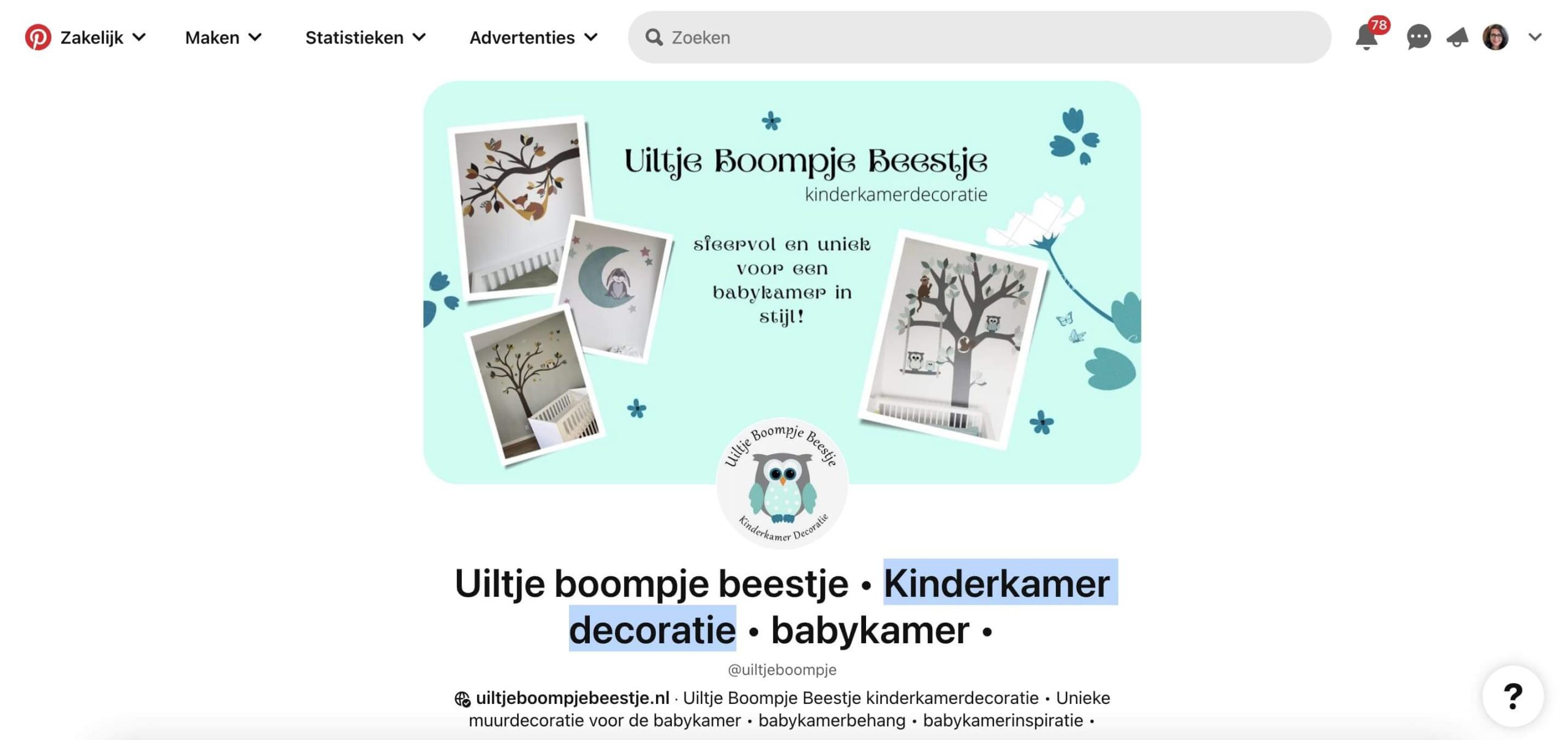 Pinterest profielnaam na wijziging – zoektermen toegevoegd