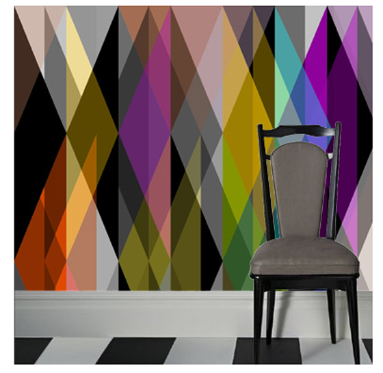 Geometric Circus behang van Cole & Son. Circus is a striking large-scale wallpaper panel of overlapping multi-coloured harlequins. Panels can be repeated around a room for an immersive, kaleidoscope of colour or used singularly as a feature. - ARCHANA.NL #wallpaper #coleandson